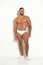 BASIC SLIP LOW RISE MEN'S CLASSIC BRIEF MICROFIBER WHITE BLOCKS