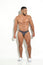 BIKINI POWER CUP CLASSIC MEN'S BRIEFS BIKINI POWERCUP COTTON ANIMAL PRINT GREY BLOCKS