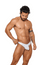 BIKINI POWER CUP CLASSIC MEN'S BRIEFS BIKINI POWERCUP CUP LYCRA COTTON WHITE BLOCKS