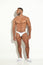 BIKINI POWER CUP CLASSIC MEN'S BRIEFS BIKINI POWERCUP CUP MICROFIBER WHITE BLOCKS