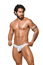BIKINI POWER CUP FRESH MESH CLASSIC MEN'S BRIEF BIKINI POWERCUP CUP MICROFIBER WHITE BLOCKS