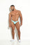 CLASSIC THONG THONG CLASSIC BRAZILIAN THREAD MEN MICROFIBER AQUAMARINE BLOCKS