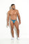 LUXE SPORT BIKINI MEN'S SWIMSUIT PETROLEUM BLUE LYCRA BLOCKS