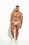 SPORT BIKINI MEN'S BRIEFS BIKINI POWERCUP CUP MICROFIBER WHITE BLOCKS